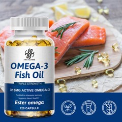 omega 3 fish oil capsules 3x strength 2160mg epa & dha, highest potency 120