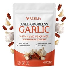 Resilia Odorless Aged Garlic Extract 600 mg softgels with CoQ10 Ubiquinol