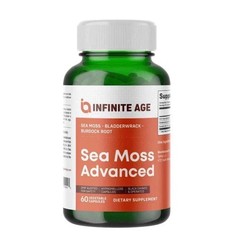 1-5x INFINITE AGE 1250mg Sea Moss Advanced Superfood, High-Potency, Vegan 60 Ct