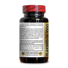 Flaxseed Oil 1000mg Cold Pressed Plant-Based Formula with Alpha Linolenic Acid