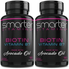 SmarterVitamins 2 Pack Biotin 5000mcg in Avocado Oil, Vitamin B7, NonGMO, 90 …
