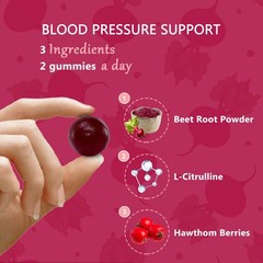 2 Pack Beet Root Gummies Vegan Paech Flavor Chewable Supplement, Gluten Free