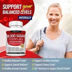 Toplux Nutrition Blood Sugar Complex | 60 Capsules with 20 Active Ingredients