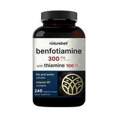 NatureBell Benfotiamine + Thiamine 240 Veg Capsules B1 Complex – 120 Servings