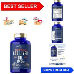 250 Count Cod Liver Oil Softgels – Ultra Omega 1245mg, Non-GMO, Gluten Free