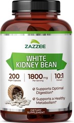White Kidney Bean 10:1 Extract, 1800 mg per Serving, 200 Capsules, 2+ Suppl…