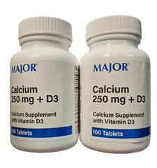 Major Calcium 250mg w/ D3 100 Tablets ( 2 pack ) __