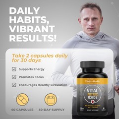 Vital NO for Men Arginine, Citrulline Power Blood Flow, Workouts & Energy