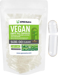 Size 00 Empty Capsules – 100 Count Clear Empty Vegan Capsules