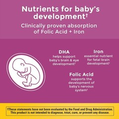 Folic Acid & DHA Prenatal Multivitamins – 110 Count Softgels for Mother & Baby