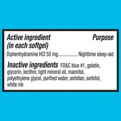 Equate Maximum Strength Diphenhydramine HCL Sleep-Aid Softgels, 50 Mg, 100 Count