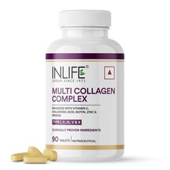 INLIFE Multi Collagen Complex Tablets | 5 Types Peptides – 90 Tab