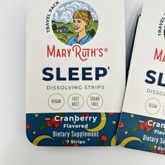 MaryRuth’s Sleep Dissolving Strips Cranberry 4 Pack Travel Pouches 28 Strips