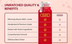 NAD+ Supplement 1000mg Liquid Packets 21pcs, Nicotinamide Riboside Resveratr…
