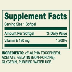 Spring Valley Vitamin E 180 mg Softgels for Heart Health, 100 Count