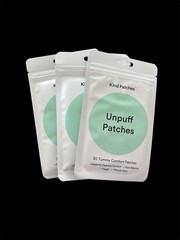 Kind Patches Unpuff Patches 30ct, Mint/White Vegan Tummy Support X3