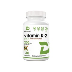 Vitamin K2 Supplement 200mcg -Vitamin K2 MK7 Supports Bone & Heart Health