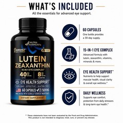 Lutein Zeaxanthin Eye Health Support 40mg 8mg AREDS2 Formula 60 Capsules