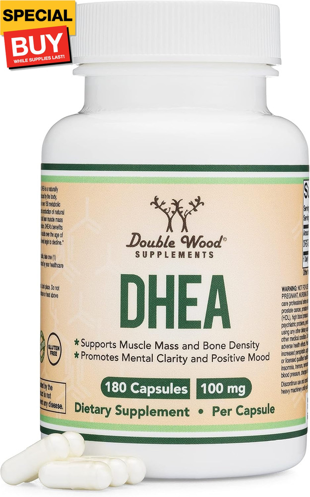 DHEA 100mg | 180 Capsules | Max Strength 6 Month Supply | Third Party Tested | H