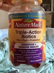 Nature Made Triple-Action Biotics Gummies Raspberry Lemon – 48ct EXP 06/2027