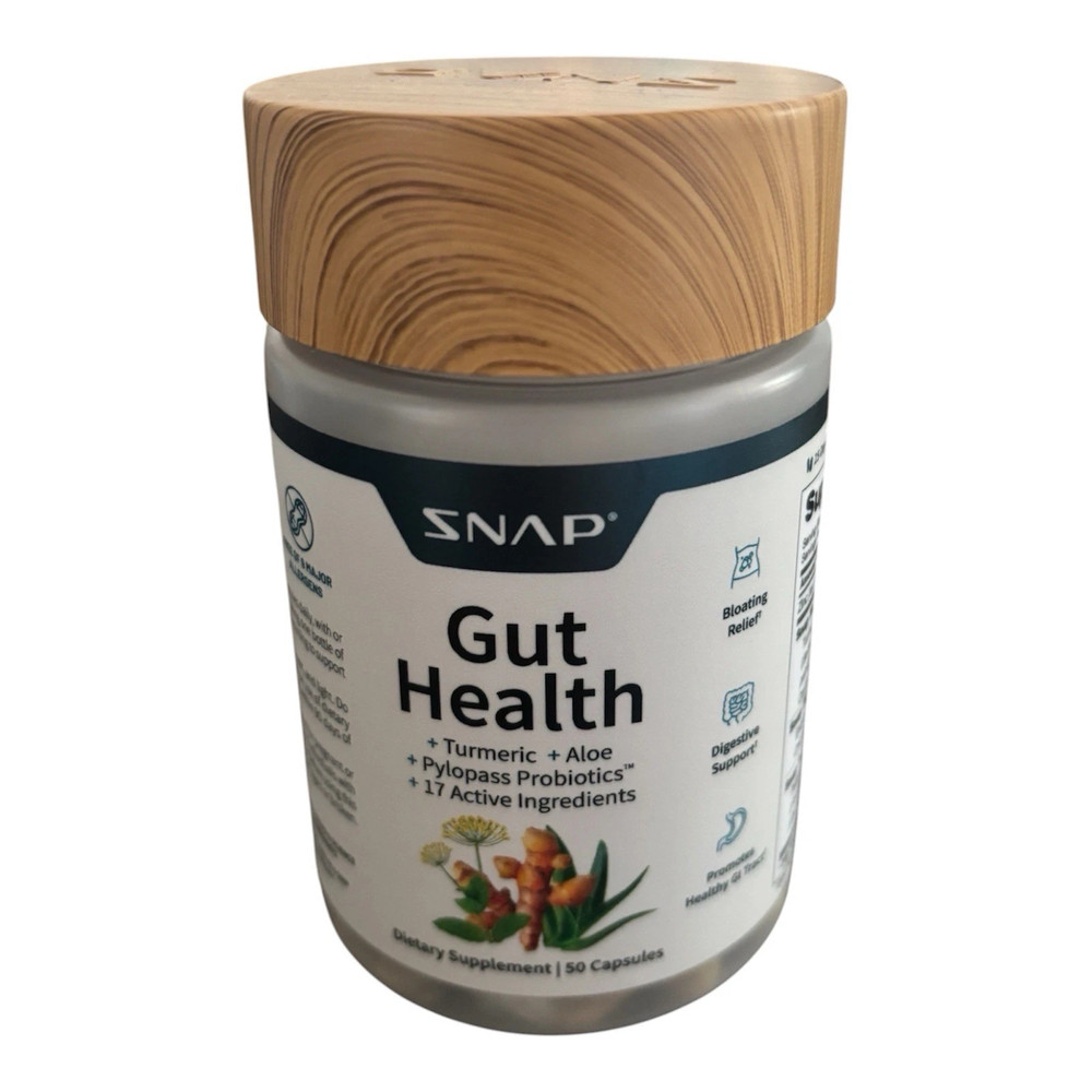 SNAP Gut Health Digestive Health Probiotics Enzymes Turmeric PYLOPASS H Pylori