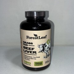ForestLeaf Grass Fed Beef Liver Capsules 750 Mg 180 Count Sealed