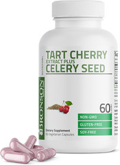 Bronson Tart Cherry Extract + Celery Seed Capsules, Powerful Uric Acid Cleanse