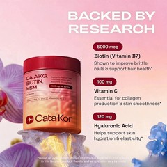 Skin, Cata-Kor Hair & – Supplement – Ca AKG – MSM Nails Hyaluronic Acid – Biotin