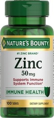 Natures Bounty Zinc 50 mg 100 Caplets Immune Health Free Shipping Expires 12/29