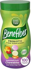 SM Benefiber Prebiotic Fiber Assorted Fruit Flavors Chewables 100 Tablets