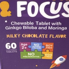 Lot of 2 Mommy Hana Kids Memory & Focus Chewable Tablets Milky Chocolate 60ct Ea
