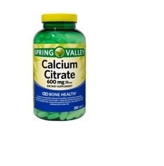 Spring Valley Calcium Citrate Tablets Dietary Supplement 600 mg 300 Count