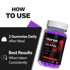 (6 Pack) Horse Peak Gelatin Advanced Male Health Support Supplement Gummies