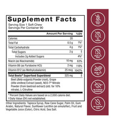 Total Beets Soft Chews 90ct Acai Berry Nitric Oxide Energy Heart Support