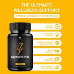 (5 Pack) Garaherb Pro Premium Performance Capsules, Garaherb Pill (300 Capsules)