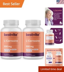 L-Carnosine 500mg 240 Capsules 120×2 No Fillers – No Stearates – Non GMO – Gl…