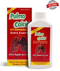 PULMO CALCIO JARABE EXPECTORANTE 240 ml Alivio Rapido de la tos EXTRA FUERTE