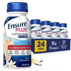 Ensure Plus Vanilla Nutrition Shake with Fiber Meal Replacement 16 Pack