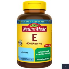 Vitamin E 400 IU Softgels 180 mg 300 Count DL-Alpha Antioxidant Support