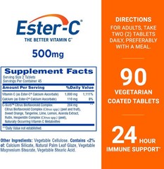 Ester C Vitamin C 500Mg Tablets Immune Support 90 Count Non Gmo Vegetarian