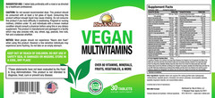 VEGAN MultiVitamins – Immune Support for Men & Women, 30 Count