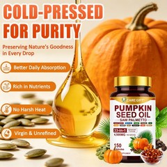 4500mg Max‑Strength Pumpkin Seed Oil & Saw Palmetto Supplement, 100 Servings