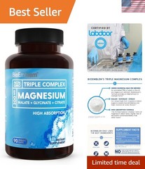 Triple Magnesium Complex – 300mg Glycinate, Malate & Citrate | 90 Capsules