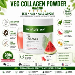 HK Vitals Veg Collagen Powder Watermelon Vit C E Skin Hair Nails 200gm