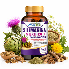 Organic vitamin Milk Thistle Silimarina 120 Capsules Made in USA extra Strength