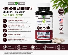 Amazing Formulas Quercetin 500 mg 120 Veggie Capsules Dietary Supplement