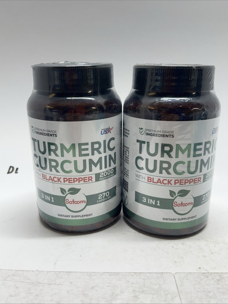 Lot Of 2 Satoomi Turmeric Curcumin with Black Pepper – 270 count – Exp 03/2027