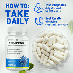 (2 Pack) Herpafend Advanced Formula Skin Health, Herpa Fend Pills (60 Capsules)