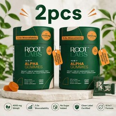 2 BOTTLES- Root Labs 10-1 Alpha Gummies |4K mg Pure Shilajit &KSM-66 |60 Gummies