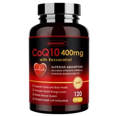 CoQ10 400mg with Trans-Resveratrol, PQQ Vitamin E – Antioxidant for Heart